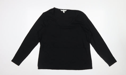 Womens UK Size 2XL H&M Black Jersey T-Shirt