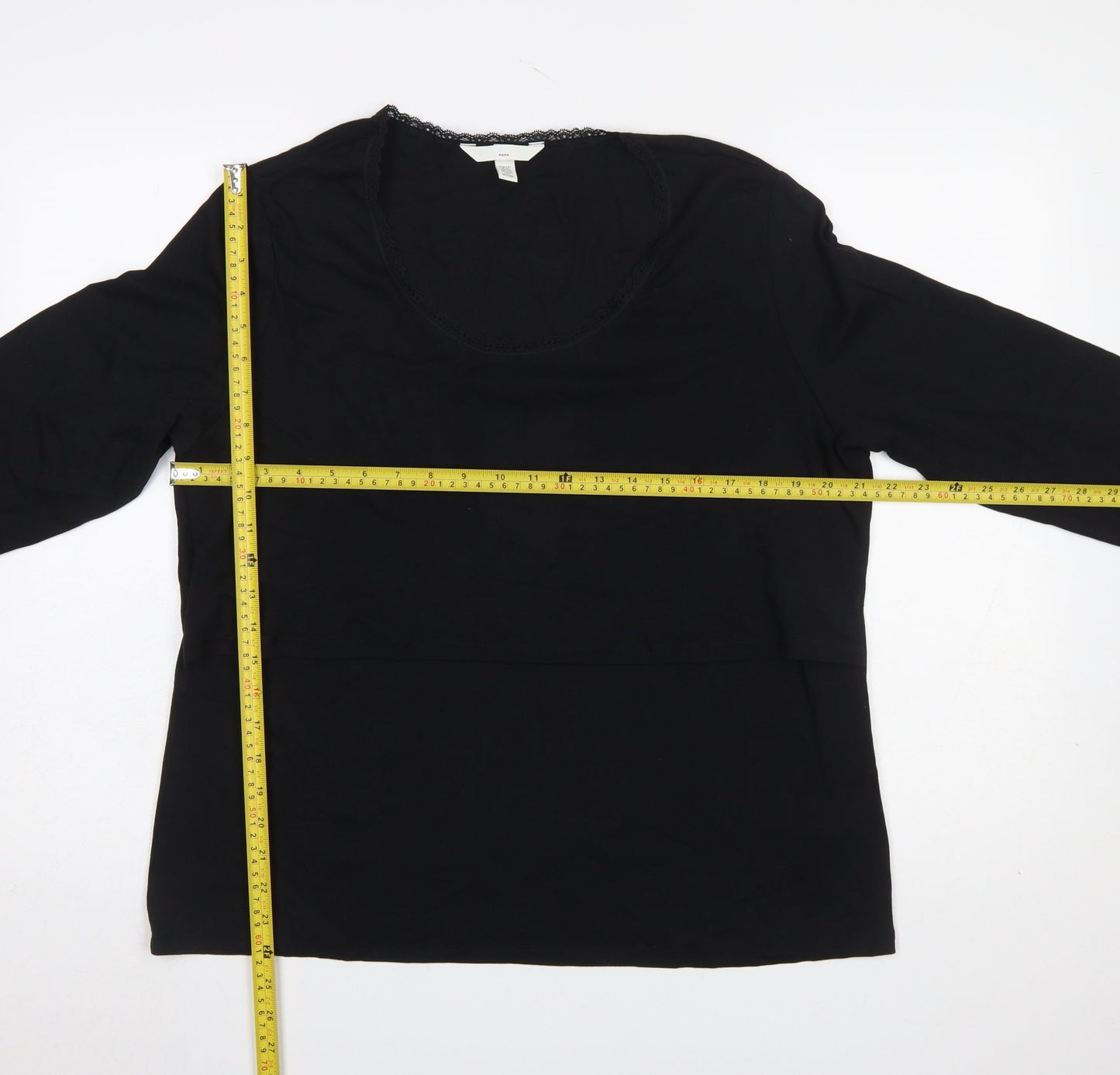 Womens UK Size 2XL H&M Black Jersey T-Shirt