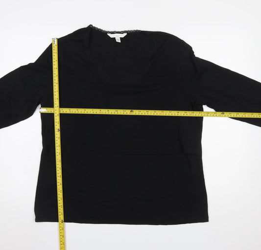 Womens UK Size 2XL H&M Black Jersey T-Shirt
