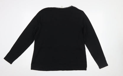 Womens UK Size 2XL H&M Black Jersey T-Shirt