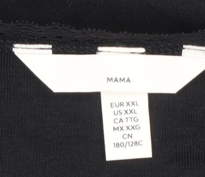 Womens UK Size 2XL H&M Black Jersey T-Shirt