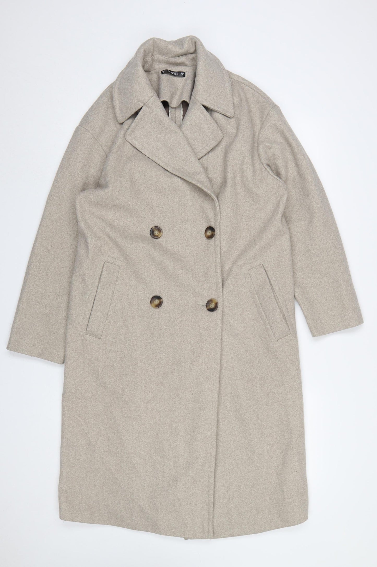 Womens UK Size S Dunnes Beige Overcoat
