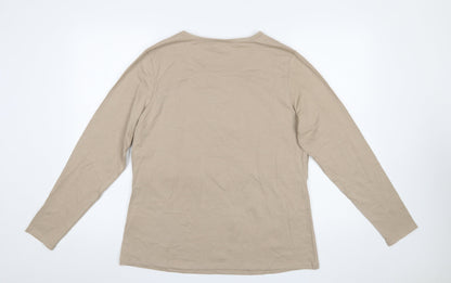 Womens UK Size 16 H&M Beige Basic T-Shirt