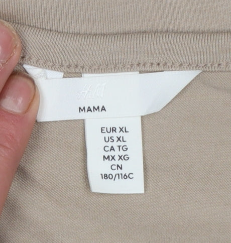 Womens UK Size 16 H&M Beige Basic T-Shirt