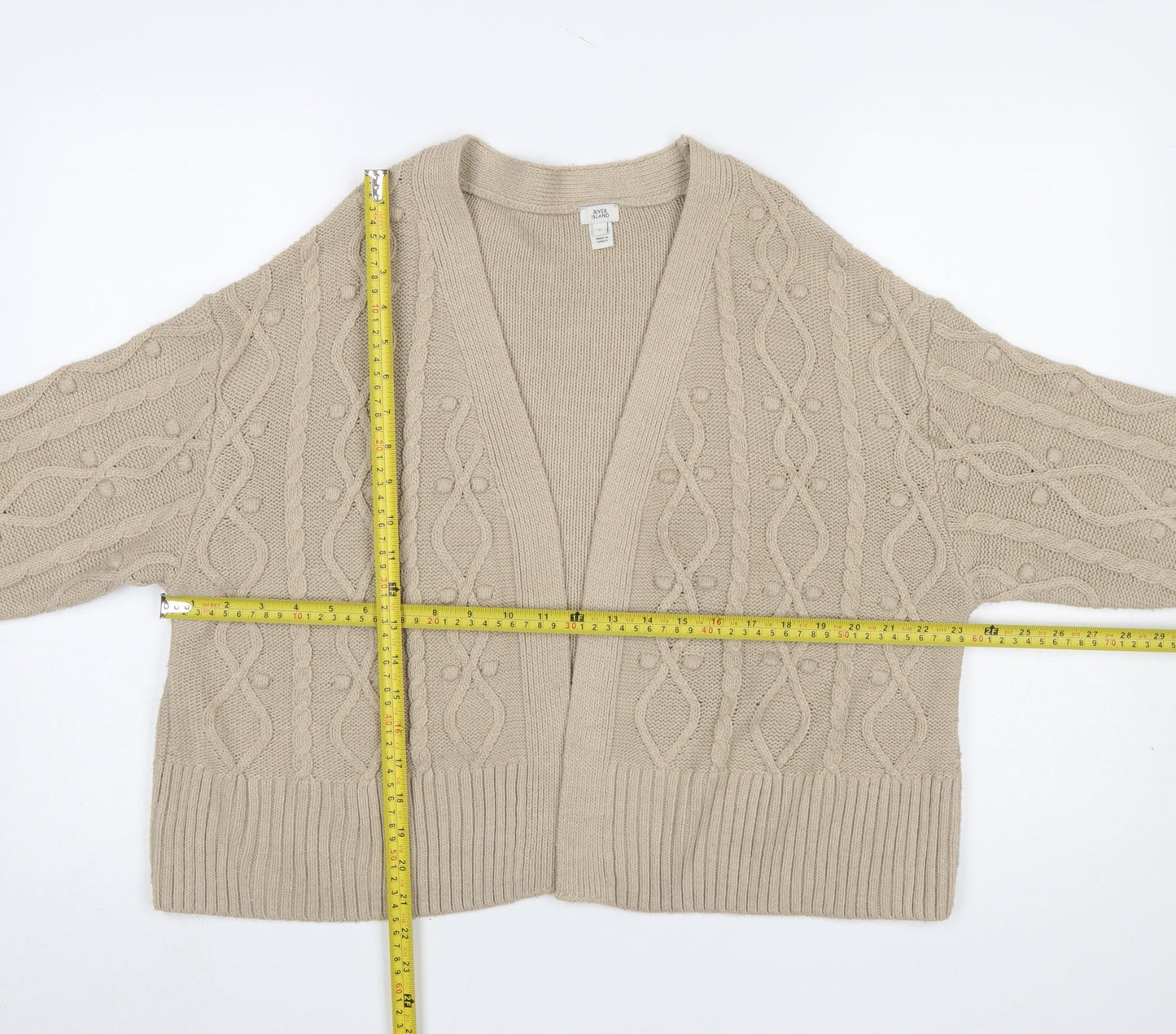 Womens UK Size S River Island Beige Cardigan Jumper