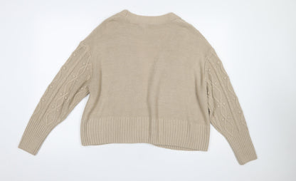 Womens UK Size S River Island Beige Cardigan Jumper