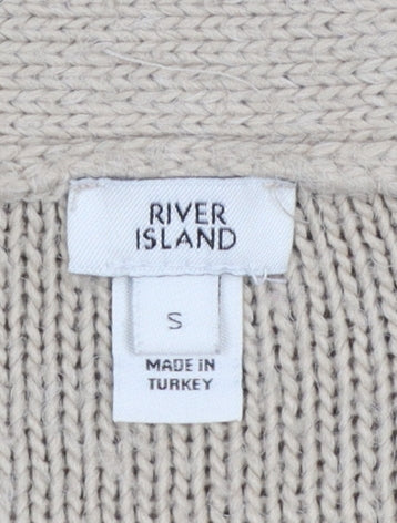 Womens UK Size S River Island Beige Cardigan Jumper