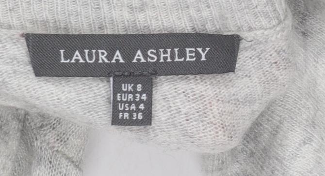 Womens UK Size 8 Laura Ashley Grey Pullover Jumper