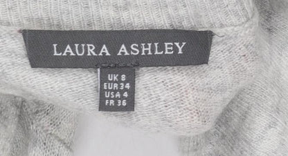 Womens UK Size 8 Laura Ashley Grey Pullover Jumper