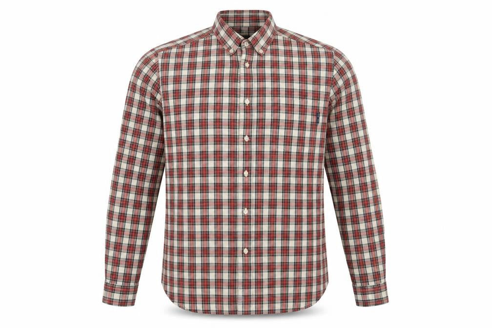 Shore Leave Men's Red Check Long Sleeve Button-Up Shirt Size M