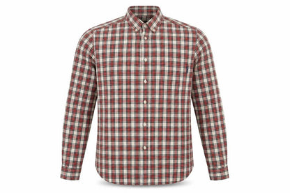 Shore Leave Men's Red Check Long Sleeve Button-Up Shirt Size M