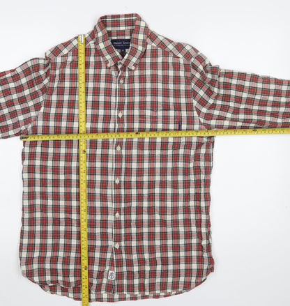 Shore Leave Men's Red Check Long Sleeve Button-Up Shirt Size M