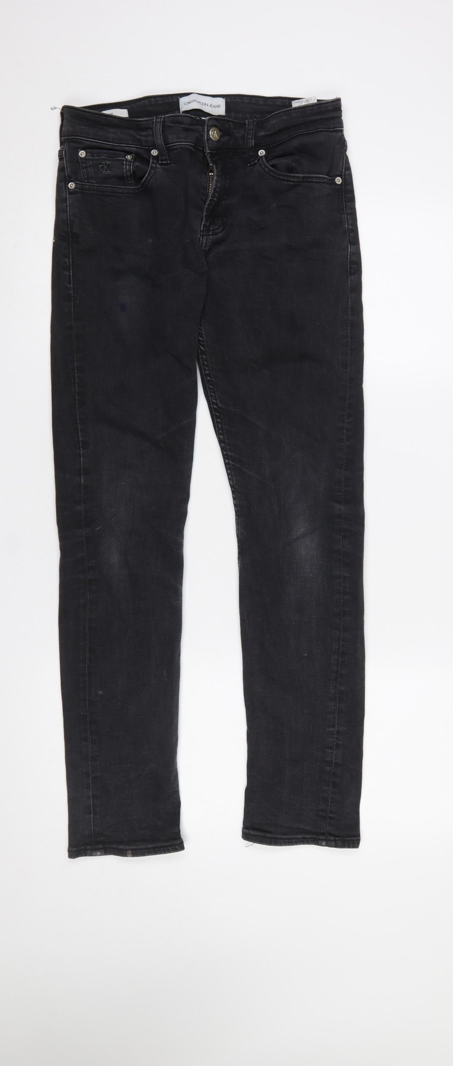 Mens UK Size M Calvin Klein Slim Fit Skinny Black Jeans