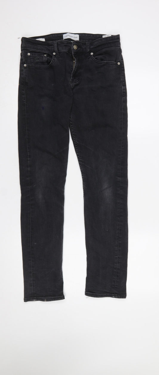 Mens UK Size M Calvin Klein Slim Fit Skinny Black Jeans