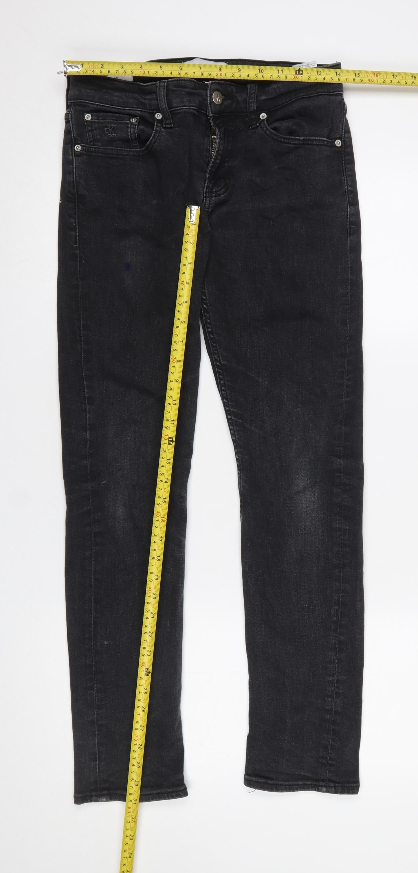 Mens UK Size M Calvin Klein Slim Fit Skinny Black Jeans