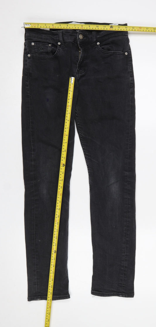 Mens UK Size M Calvin Klein Slim Fit Skinny Black Jeans