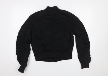Womens UK Size 6 H&M Black Bomber Jacket