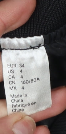 Womens UK Size 6 H&M Black Bomber Jacket