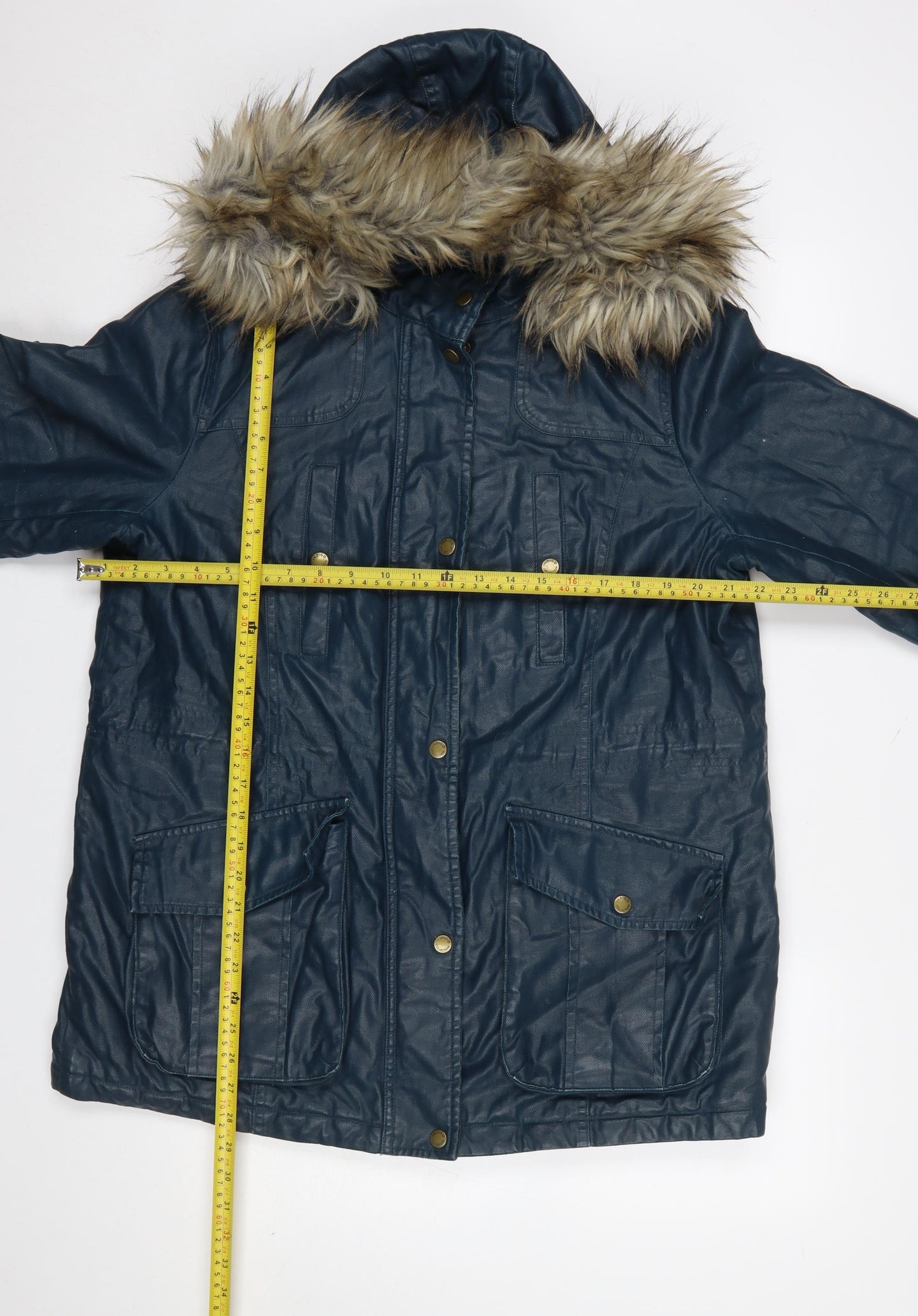 Womens UK Size 14 Marks and Spencer Blue Parka Coat
