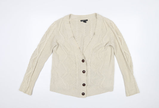 Womens UK Size 12 Mango Beige Cardigan Jumper