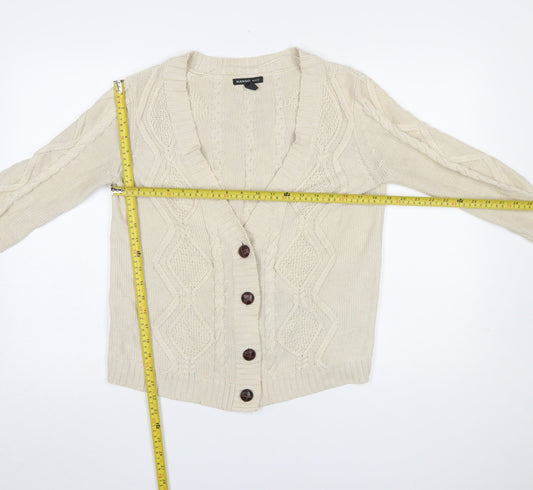 Womens UK Size 12 Mango Beige Cardigan Jumper