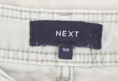 Womens UK Size 16 NEXT Regular Fit Paperbag Beige Trousers