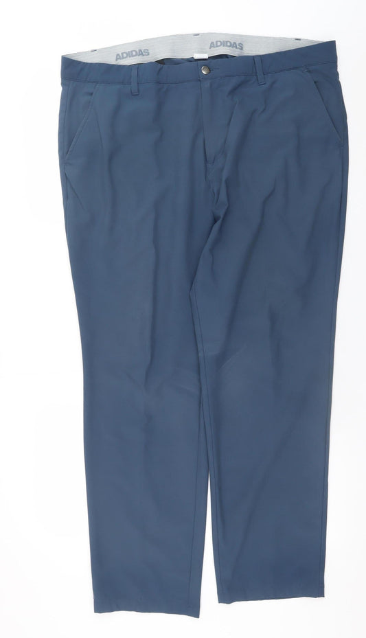 Mens UK Size 40x30 adidas Regular Fit Chino Blue Trousers