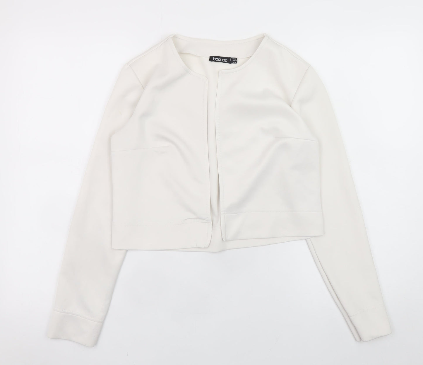 Womens UK Size 12 Boohoo Ivory Cropped Blouse