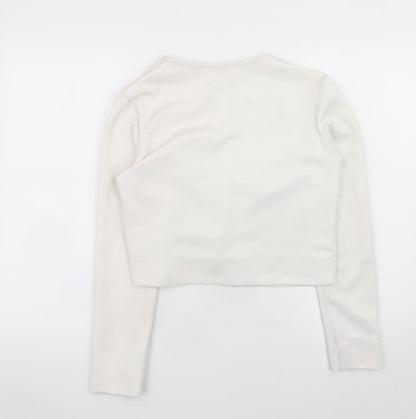 Womens UK Size 12 Boohoo Ivory Cropped Blouse
