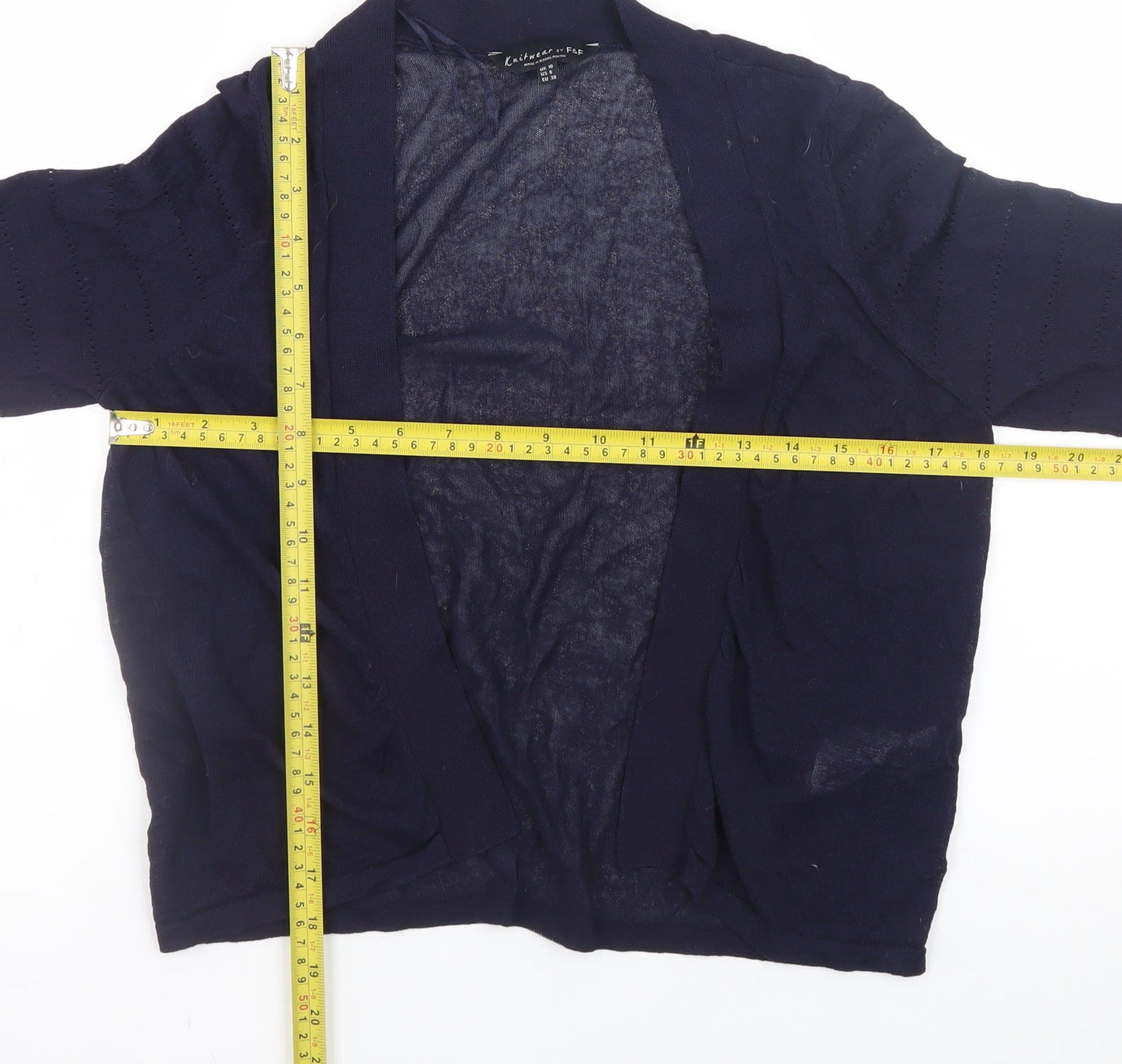 Womens UK Size 10 F&F Blue Cardigan Jumper