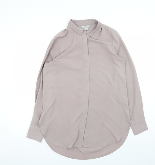 Womens UK Size 12 H&M Beige Basic Button-Up