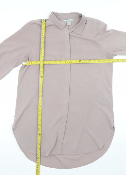 Womens UK Size 12 H&M Beige Basic Button-Up