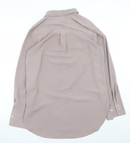 Womens UK Size 12 H&M Beige Basic Button-Up