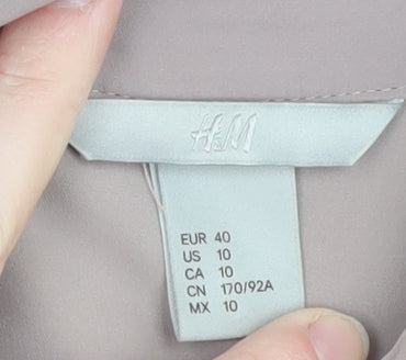Womens UK Size 12 H&M Beige Basic Button-Up