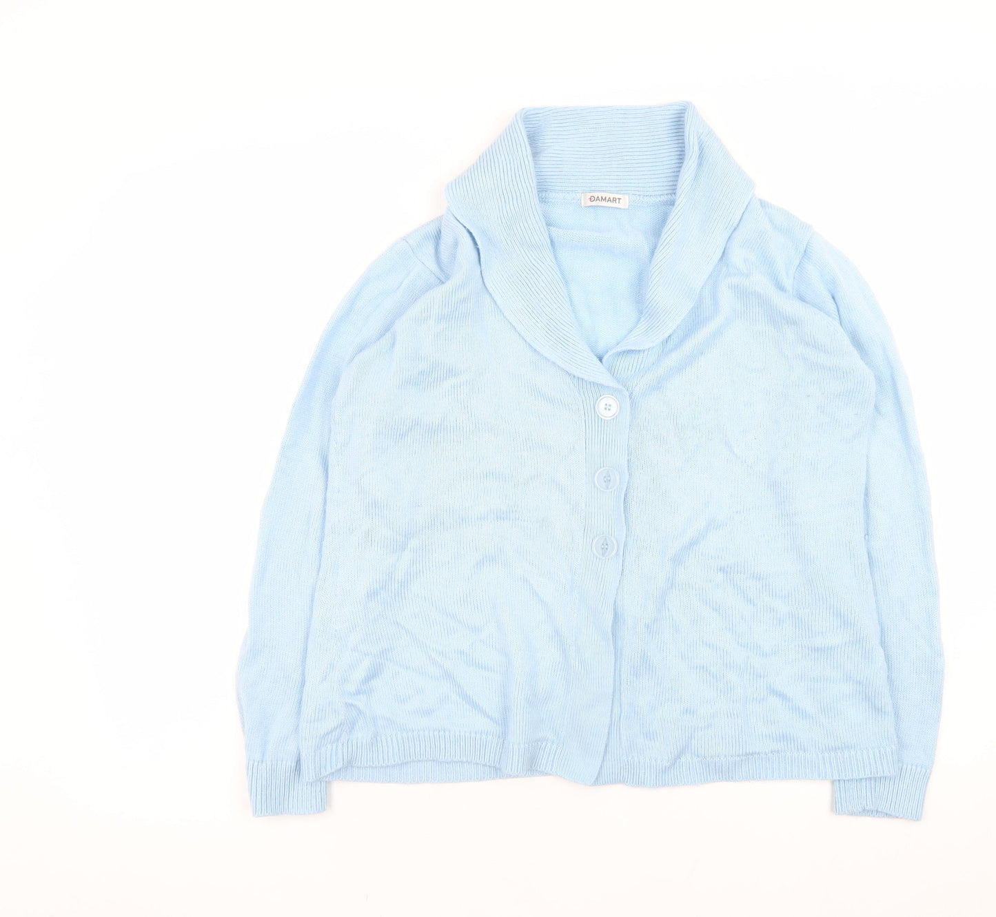Womens UK Size 14/16 Damart Blue Cardigan Jumper