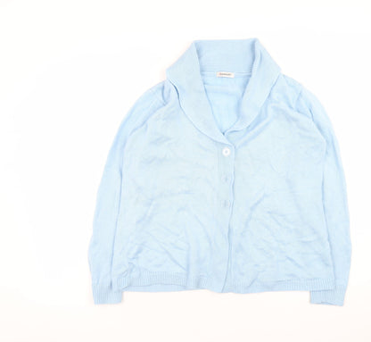 Womens UK Size 14/16 Damart Blue Cardigan Jumper