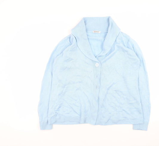Womens UK Size 14/16 Damart Blue Cardigan Jumper