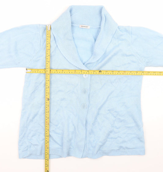 Womens UK Size 14/16 Damart Blue Cardigan Jumper