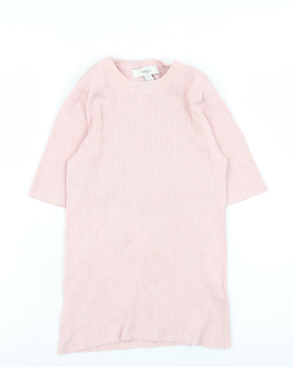 Womens UK Size S Marks and Spencer Pink Basic T-Shirt