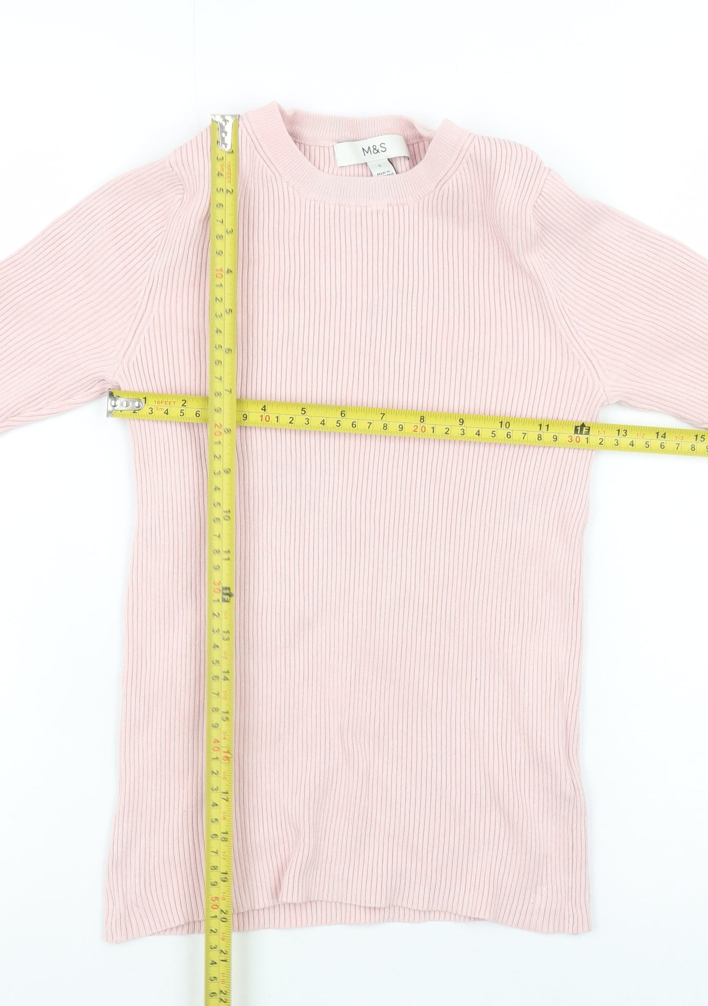 Womens UK Size S Marks and Spencer Pink Basic T-Shirt