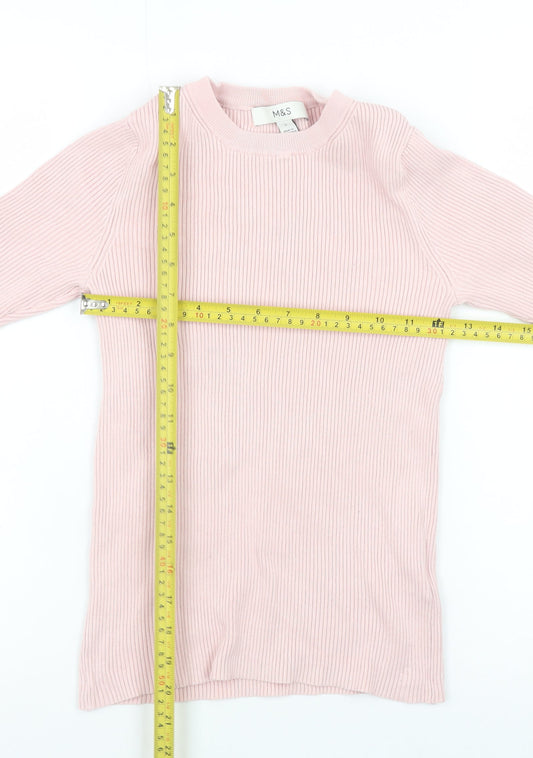 Womens UK Size S Marks and Spencer Pink Basic T-Shirt