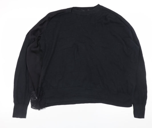 Womens UK Size M AllSaints Black Pullover Jumper