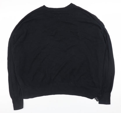 Womens UK Size M AllSaints Black Pullover Jumper