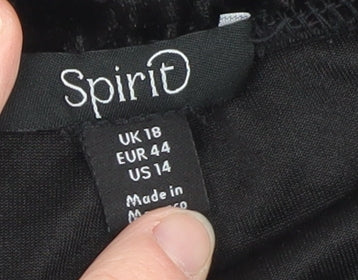 Womens UK Size 18 Spirit Regular Fit Casual Party/Cocktail Black Trousers