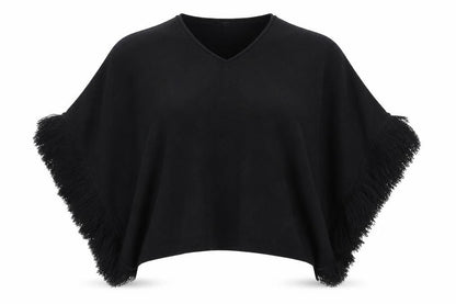 Womens UK Size One Size Accessorize Black Cape Jumper