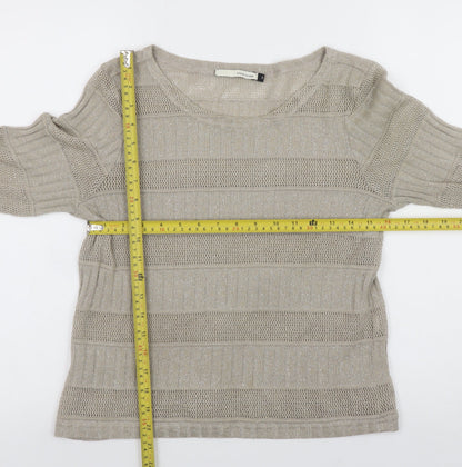 Womens UK Size 10 River Island Beige Pullover Jumper