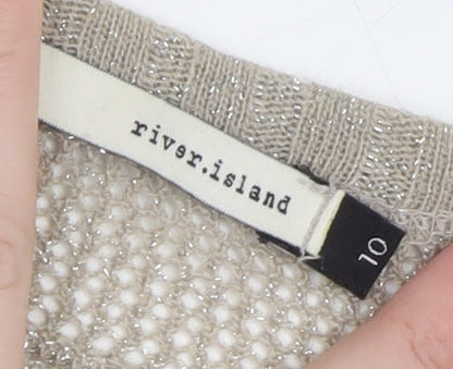 Womens UK Size 10 River Island Beige Pullover Jumper