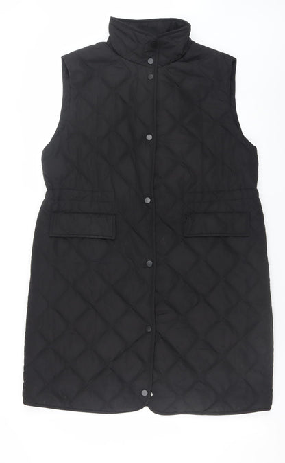 Womens UK Size S Primark Black Quilted Coat