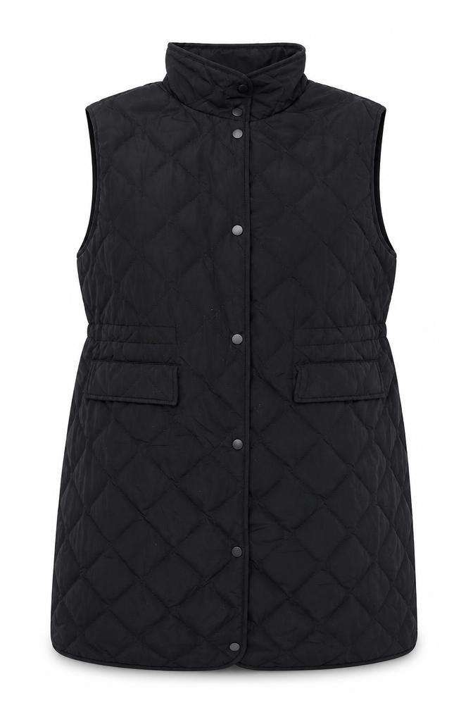 Womens UK Size S Primark Black Quilted Coat