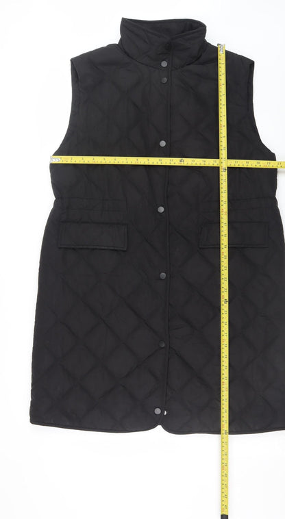 Womens UK Size S Primark Black Quilted Coat